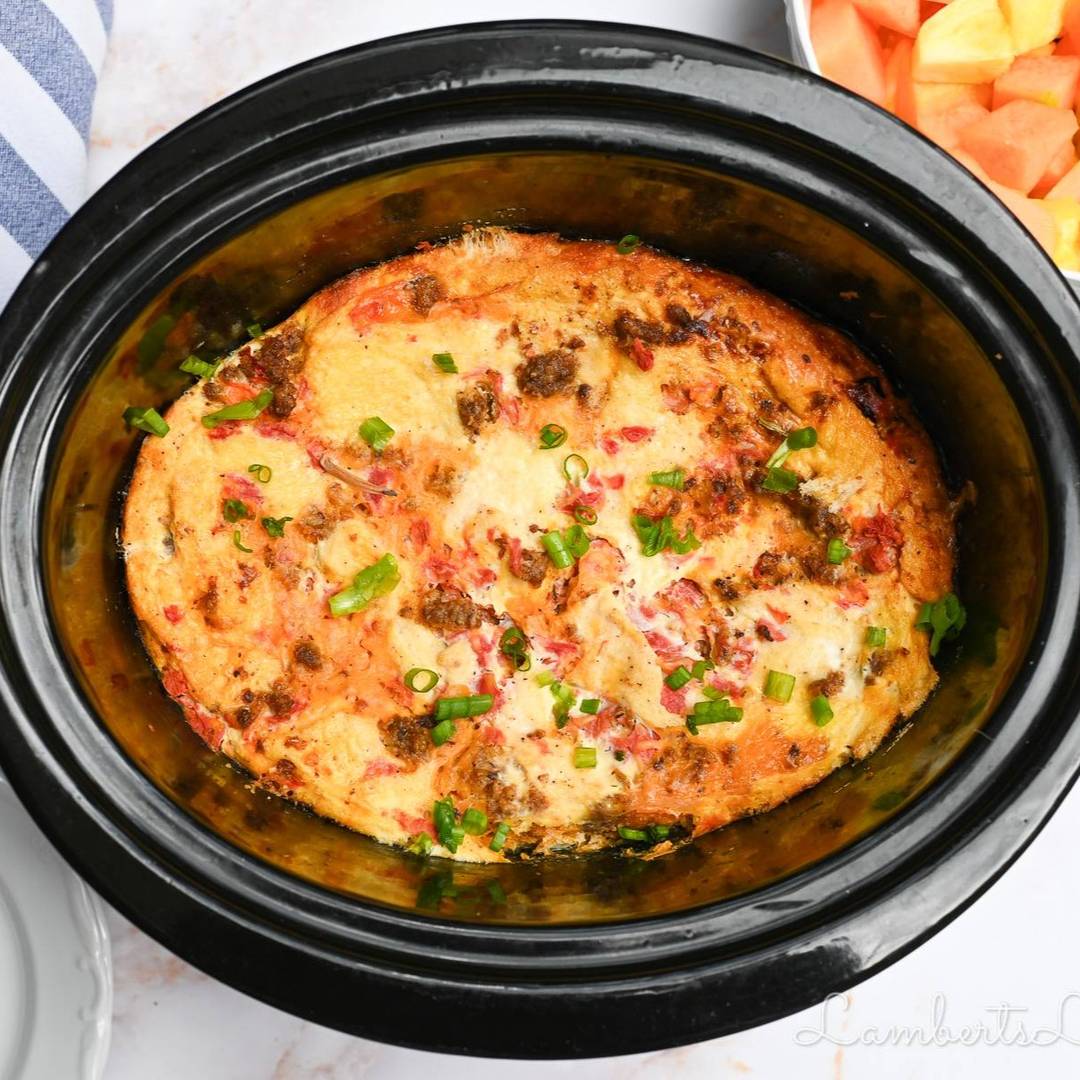 breakfast casserole in a crock pot.