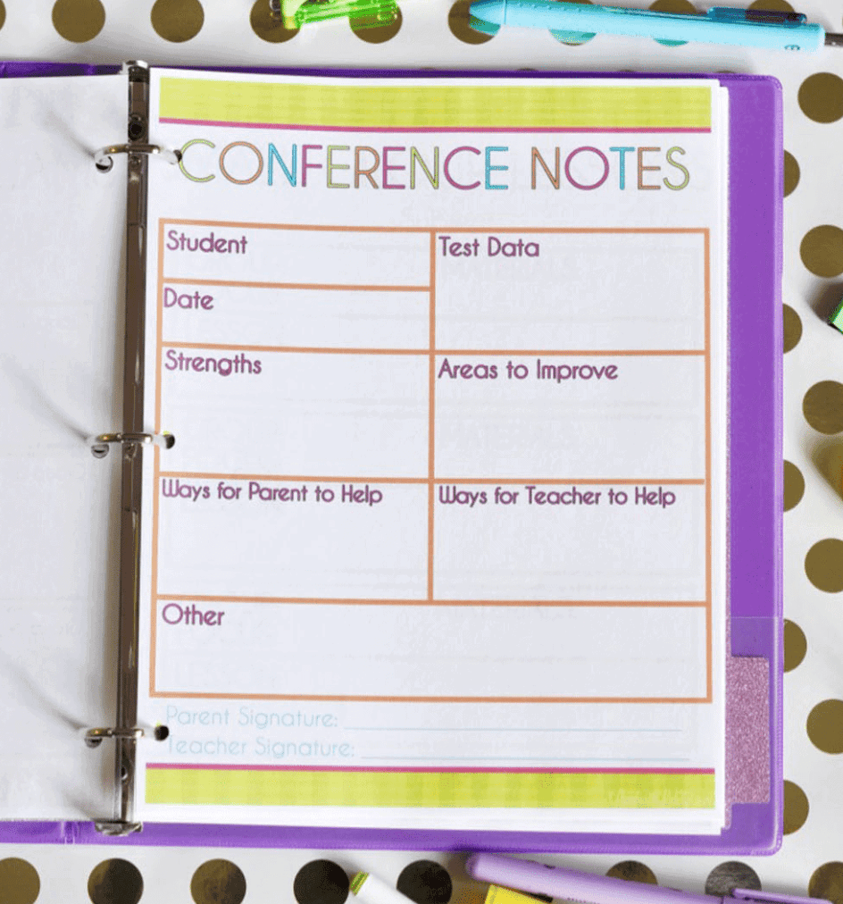 conference notes printable.