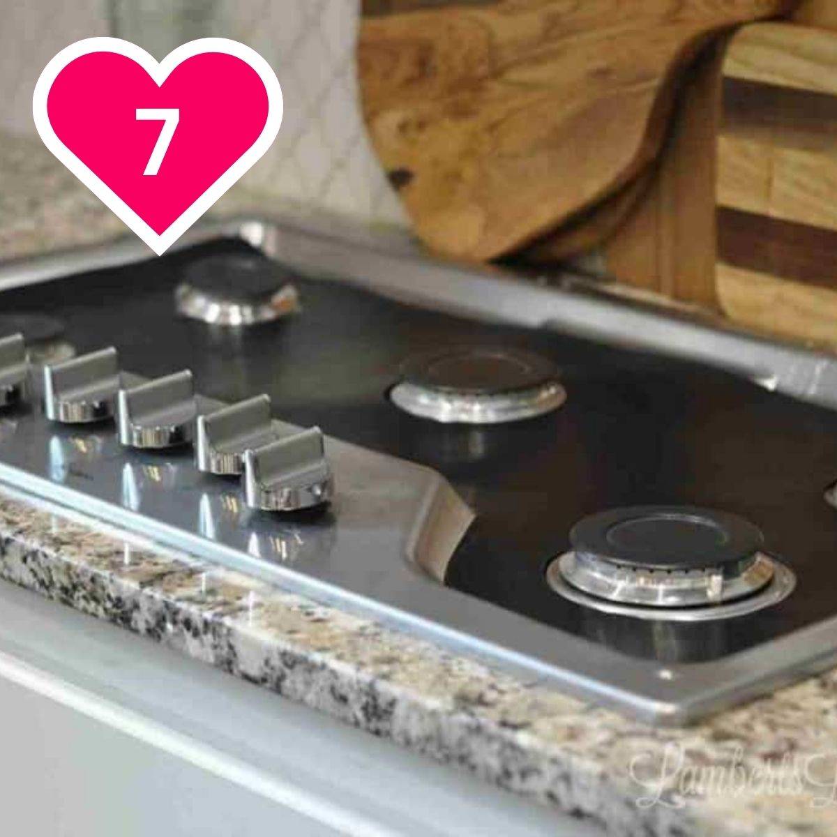 #7 - diy stove splatter guard on a gas range.