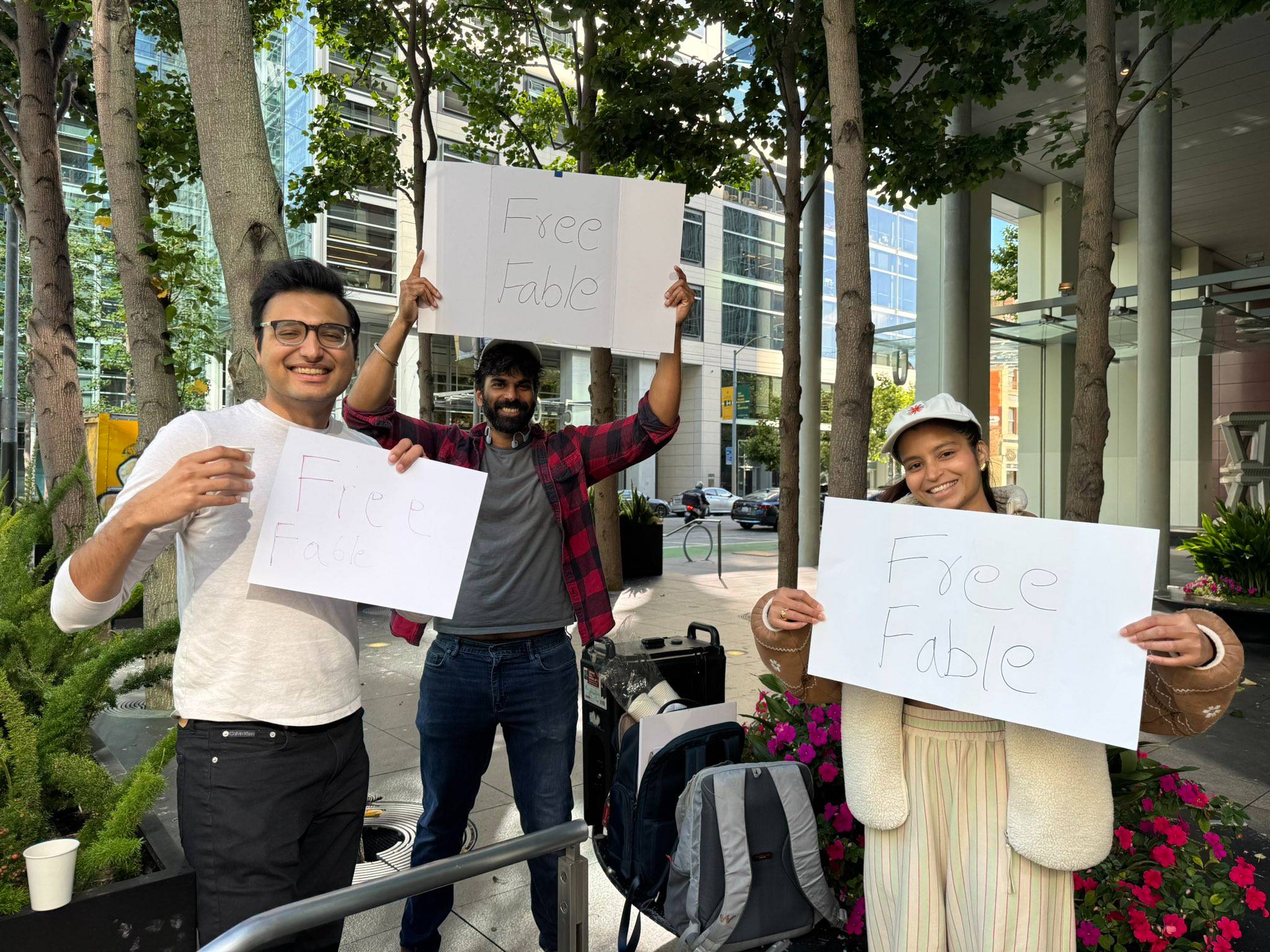 Chai and Free Fable protest