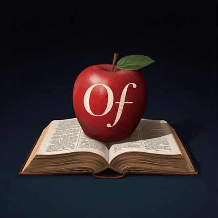 OF Apple on Bible - Logo
