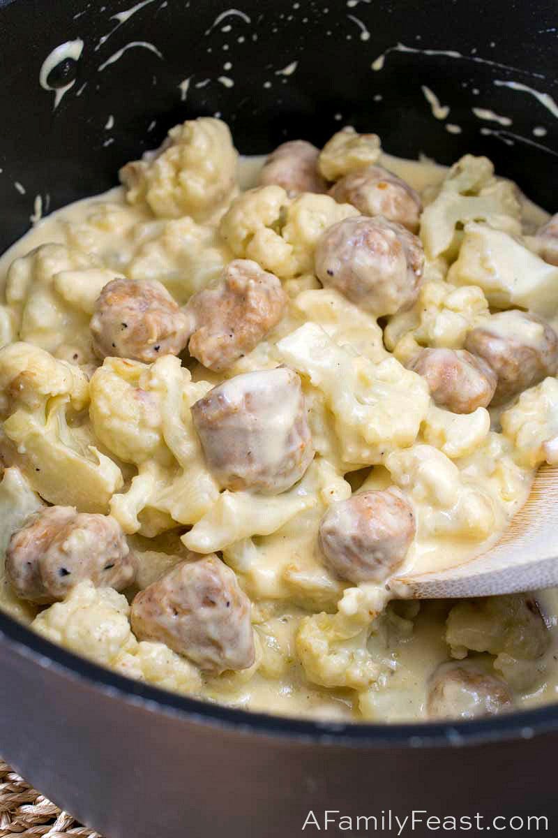 Keto Mac and Cheese with Sausage