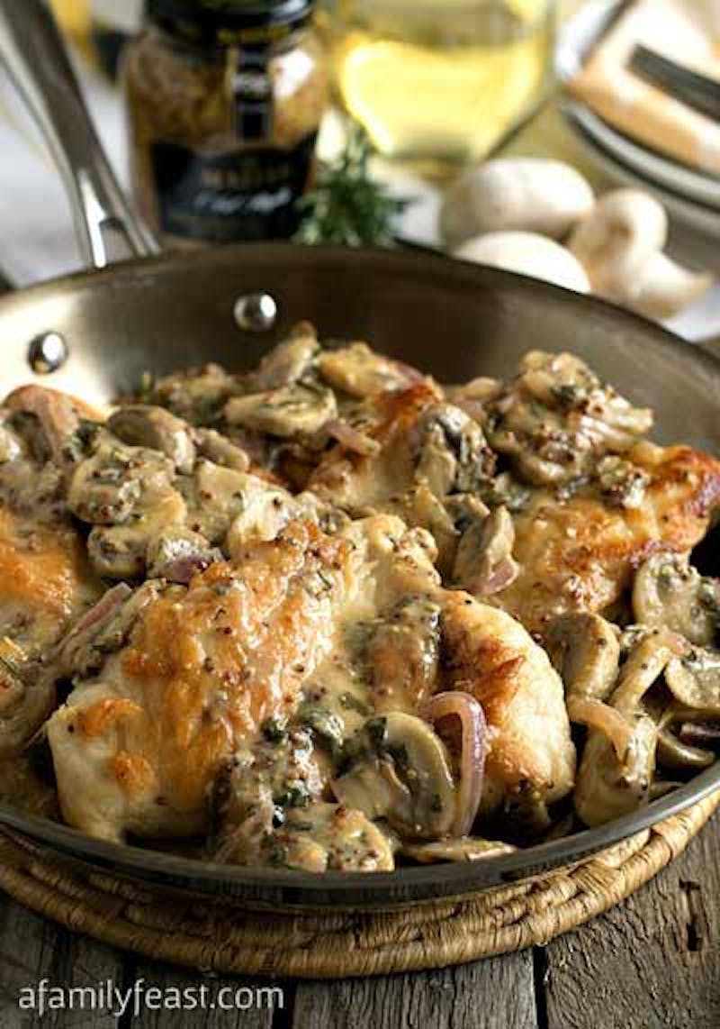 Chicken Breasts with Mushroom  & Onion Dijon Sauce