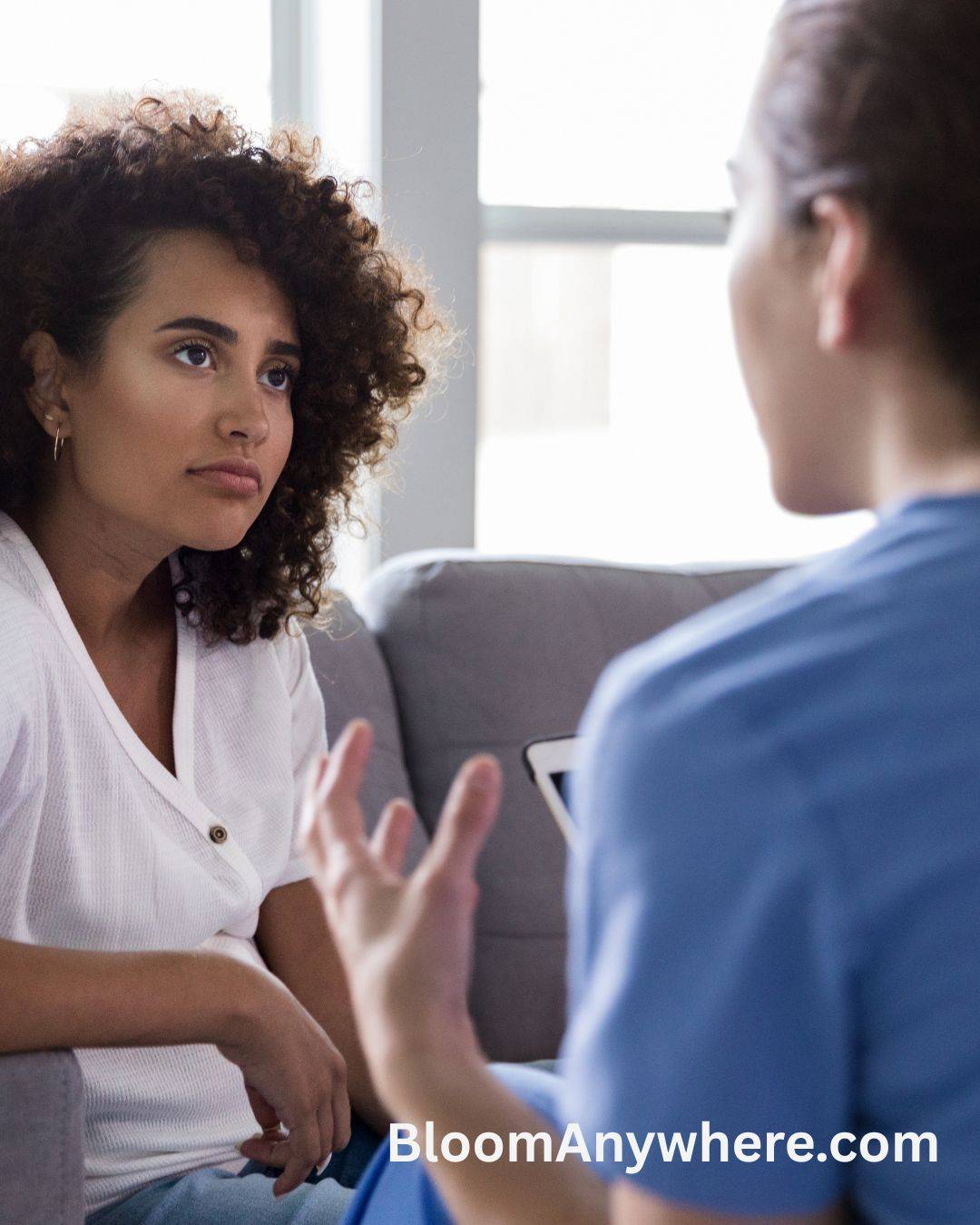 Two women having a conversation