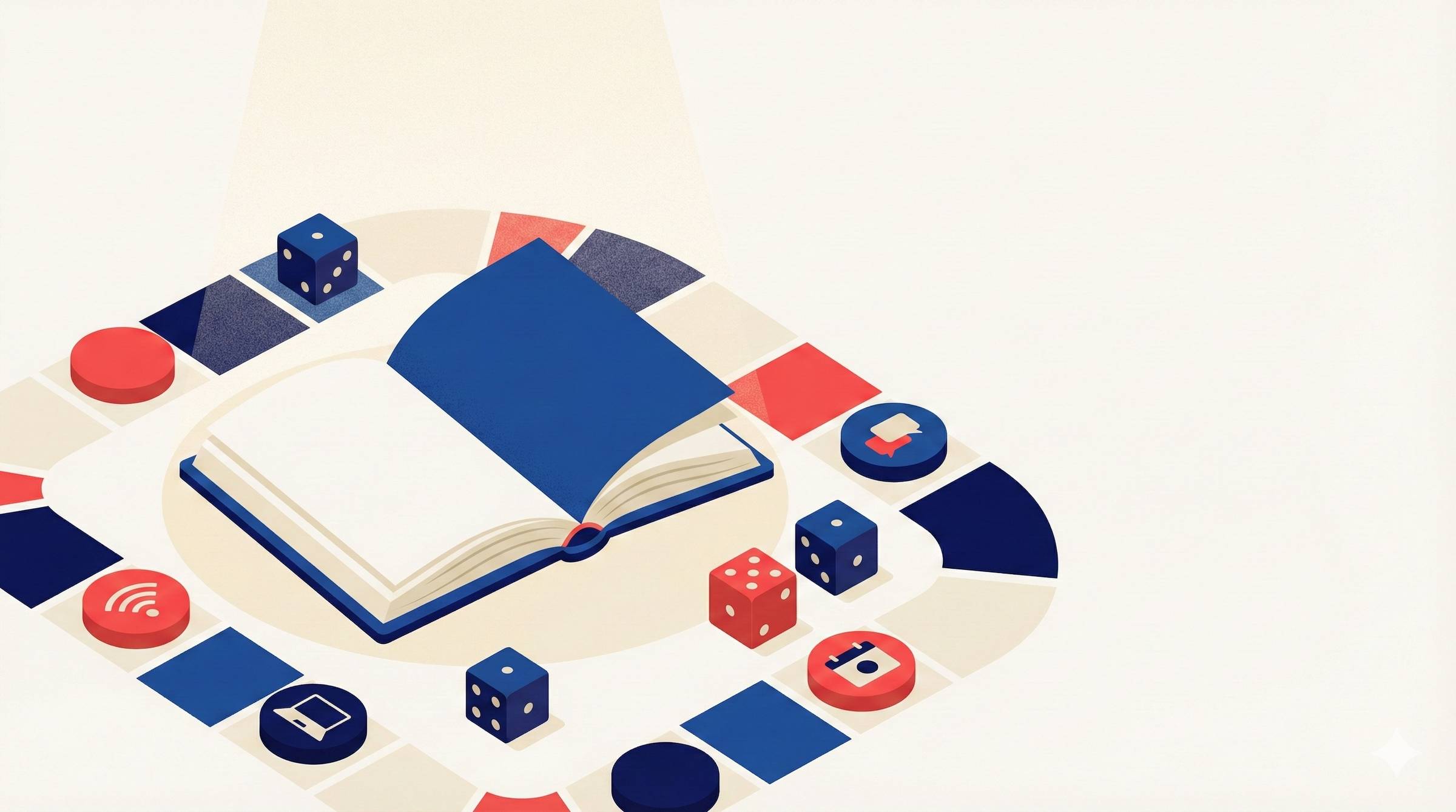 A board game and rule book with a remote work theme