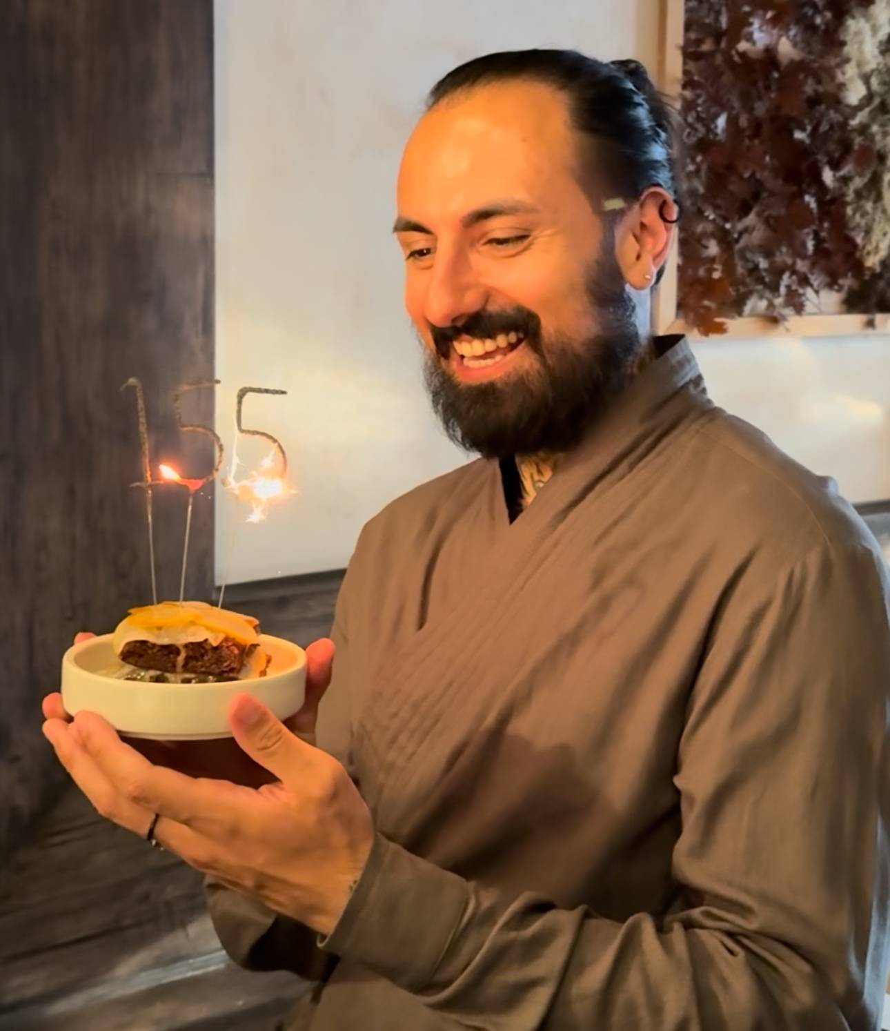 Nicolas Canon celebrating a milestone in his business
