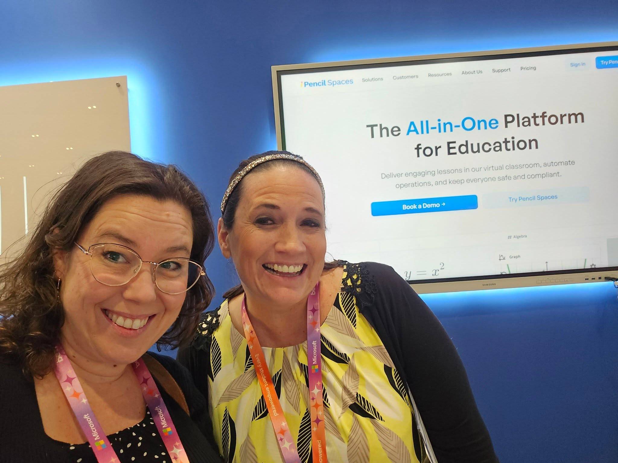 Ana Martin and Joanne Kaminski at BETT conference