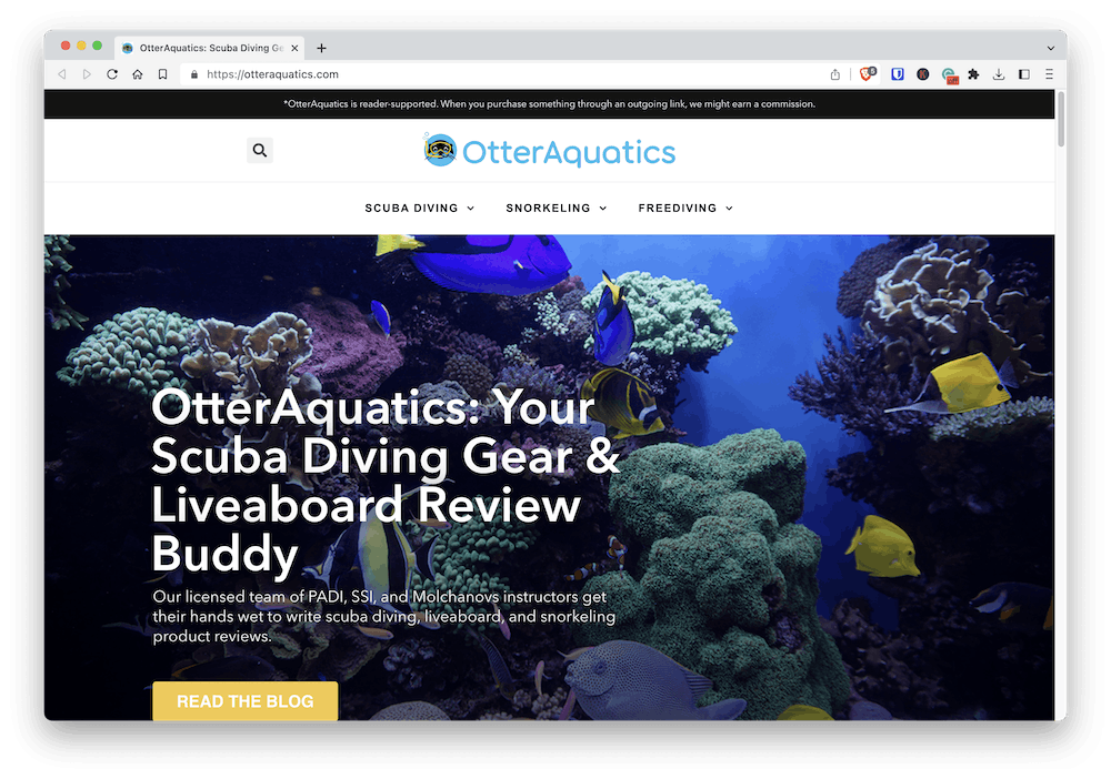 OtterAquatics.com preview