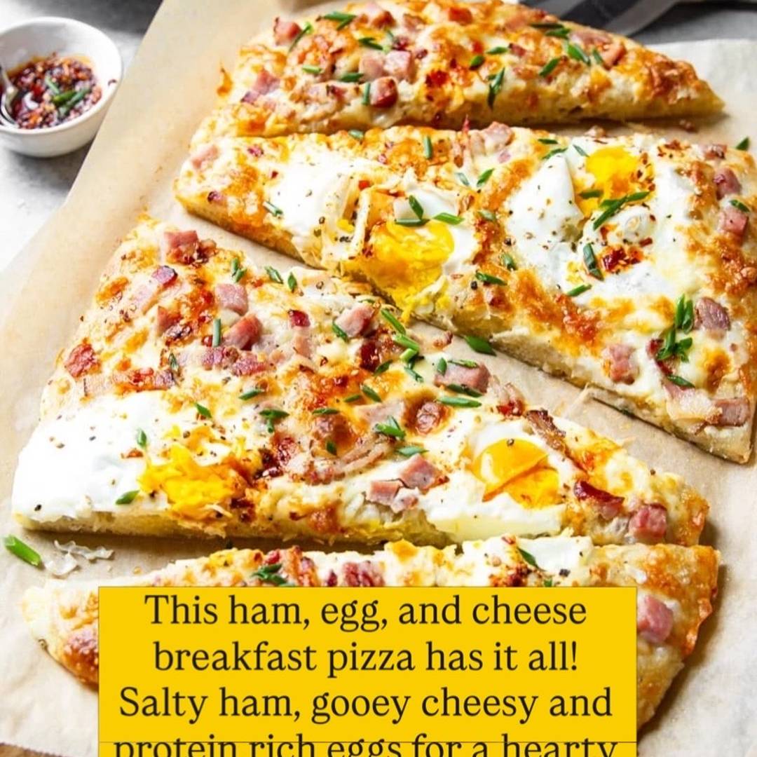 ham and cheese breakfast pizza 
