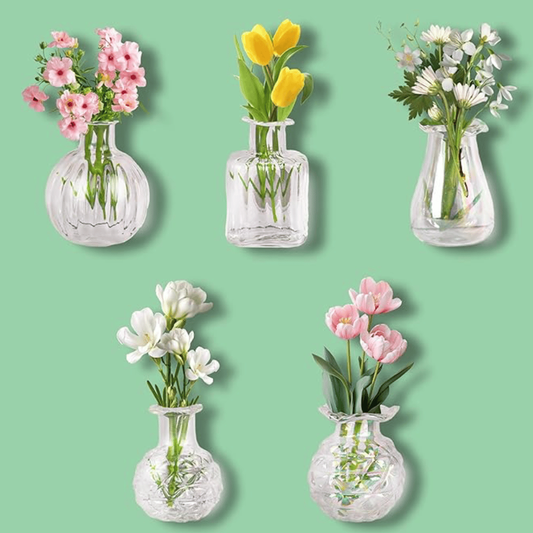 mini flower vase fridge magnet
