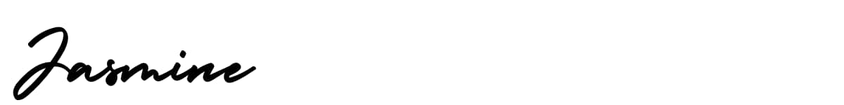 the word 'jasmine' written in a cursive font