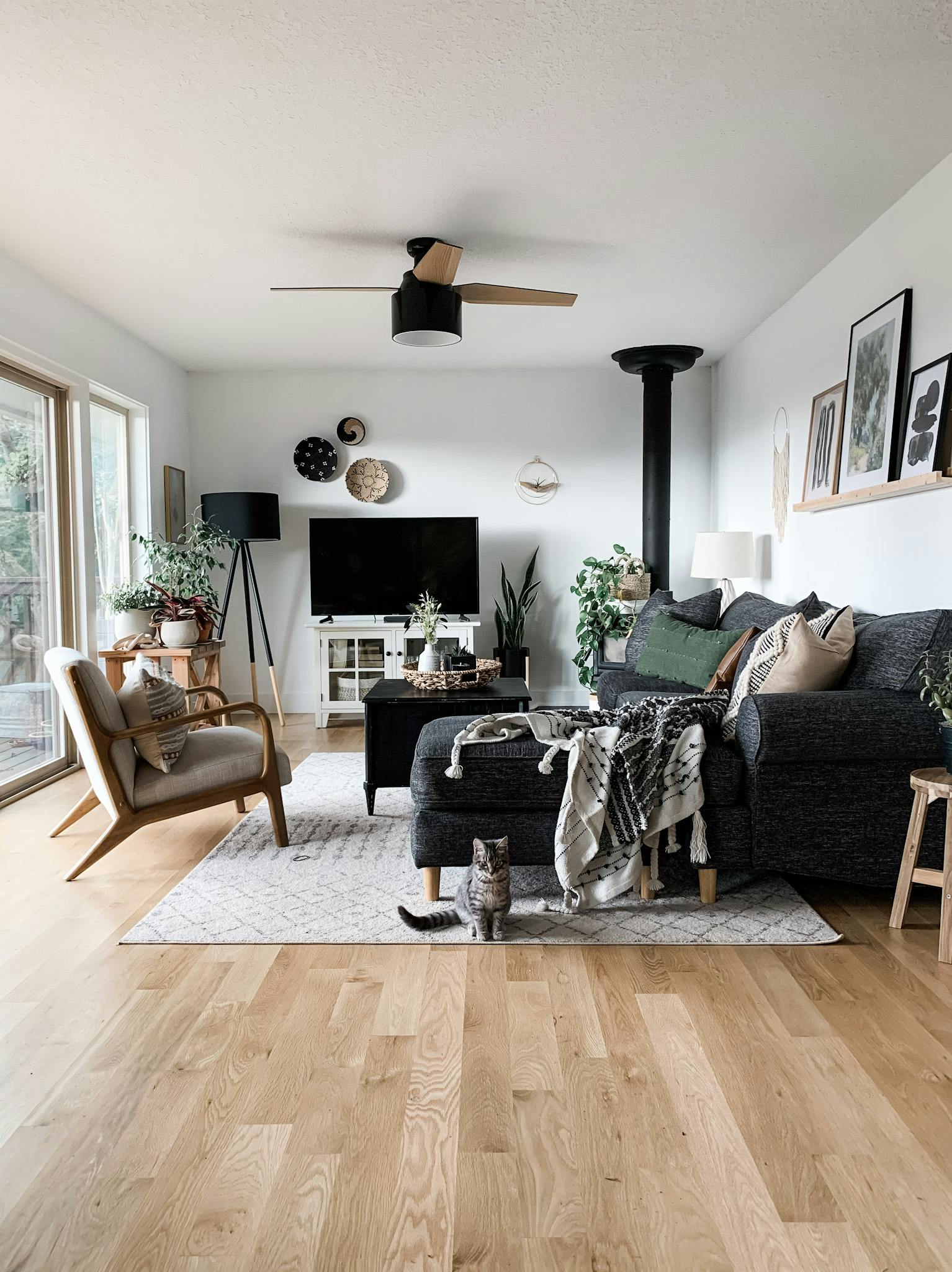 bedroom with curtains and neutral home deco