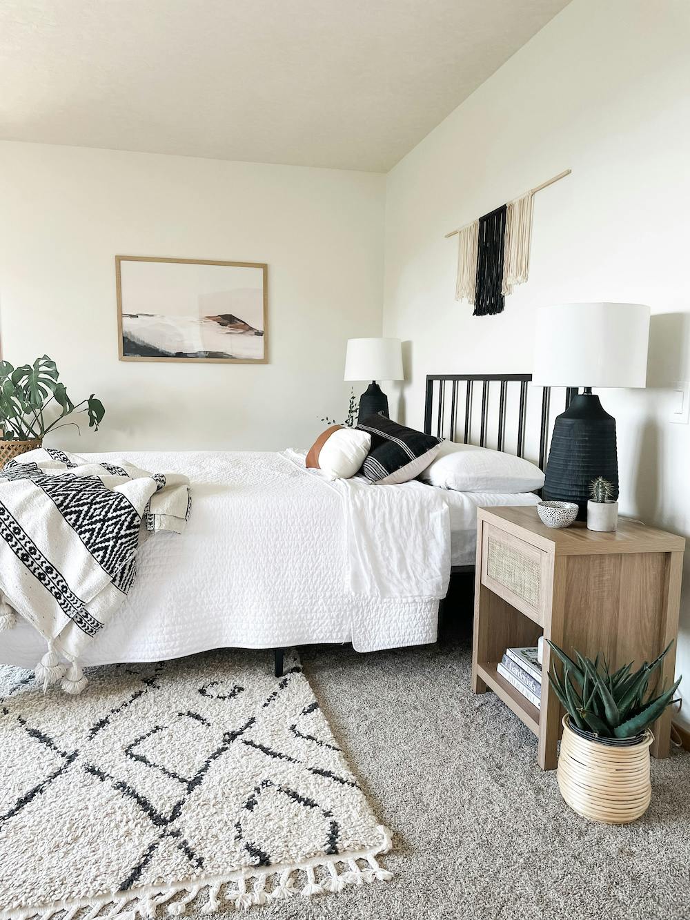 bedroom with nightstands and bed