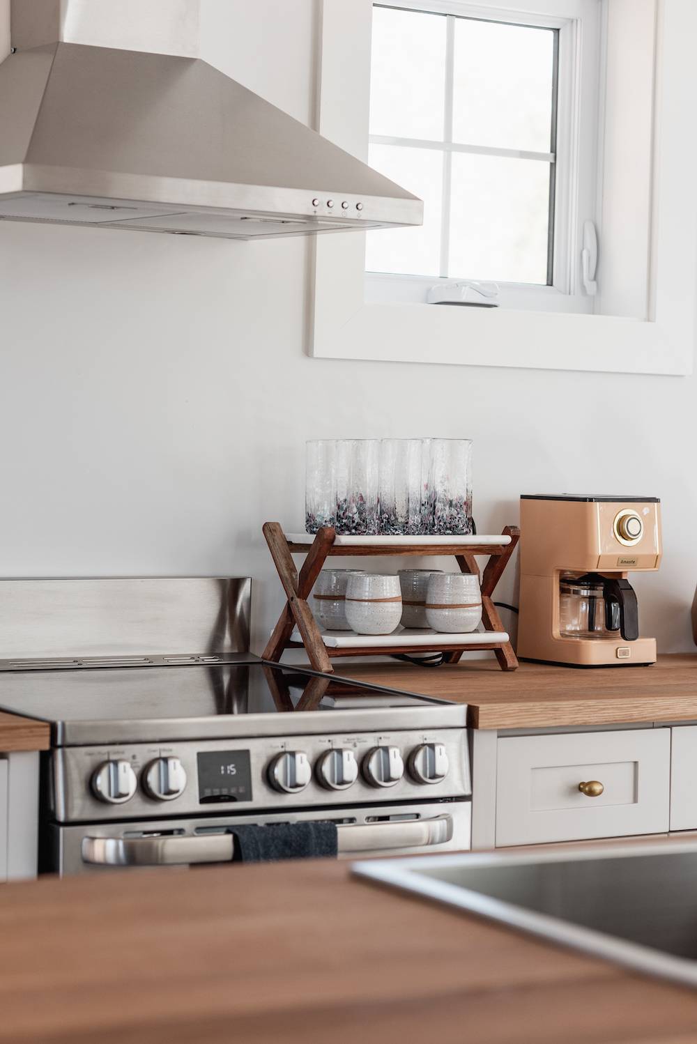 modern kitchen with metal finishes 