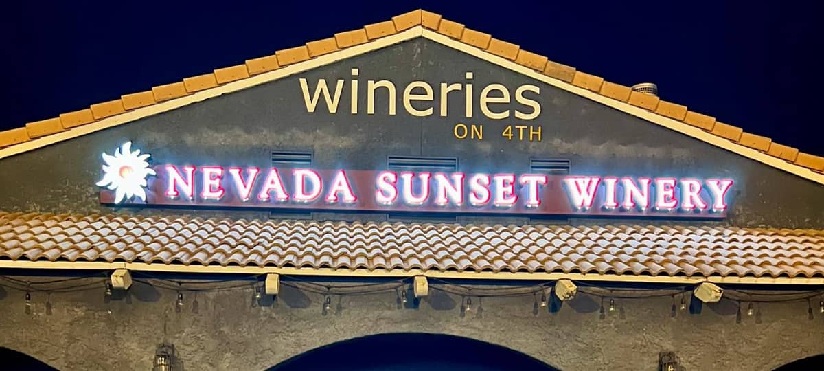 Facade of Nevada Sunset Winery in Reno, NV