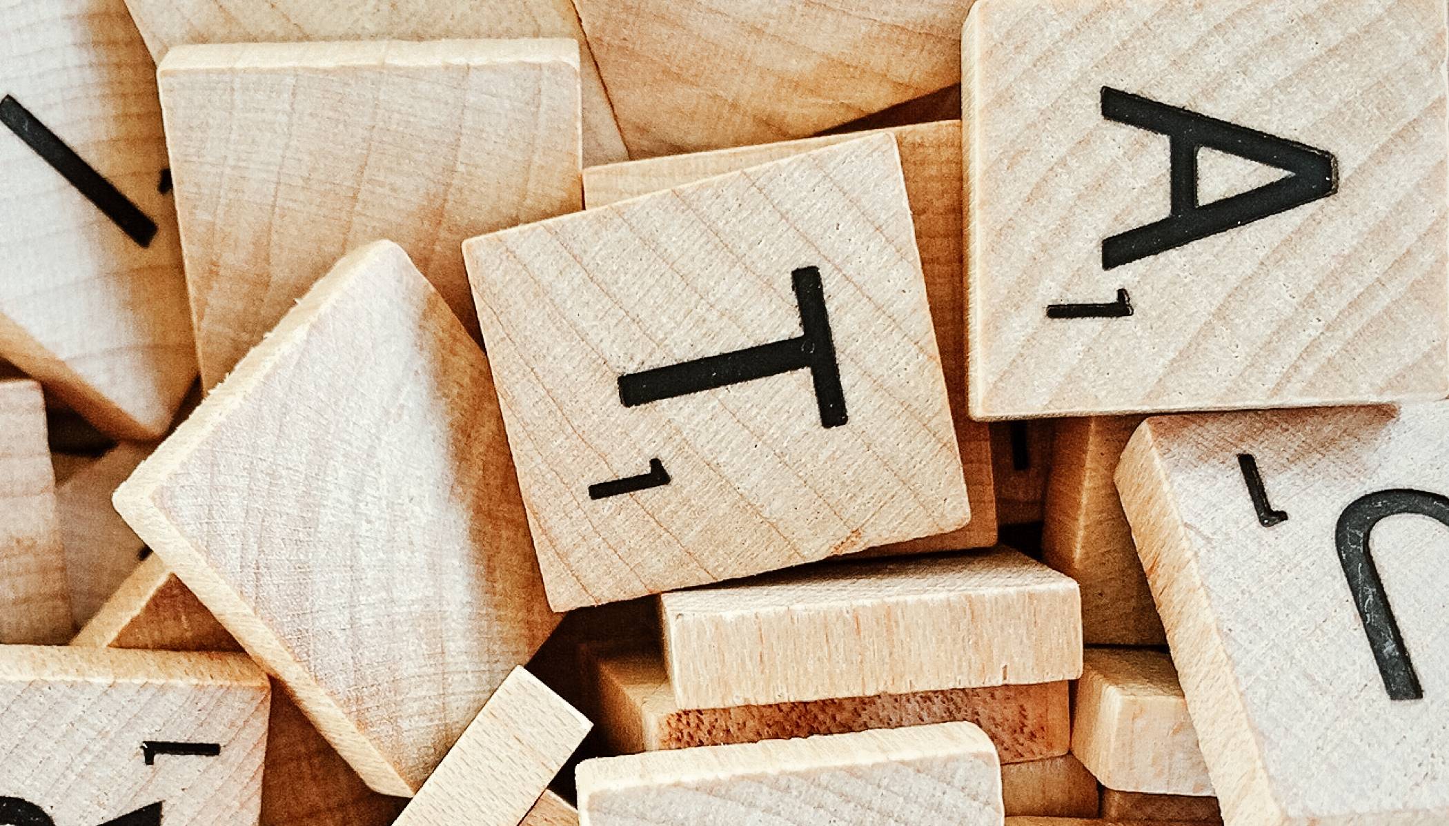 Pile of Scrabble letter tiles