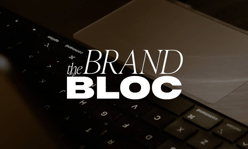 Keyboard with The Brand Bloc logo.
