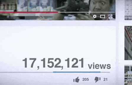 YouTube counter of views increasing.