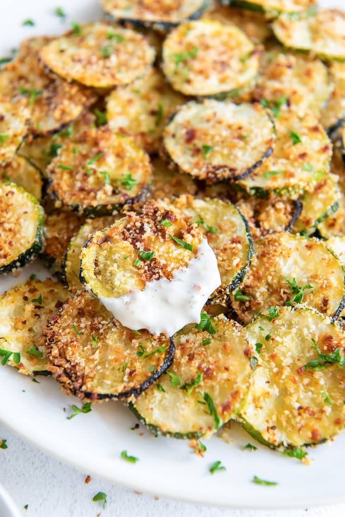 Crispy baked zucchini chips