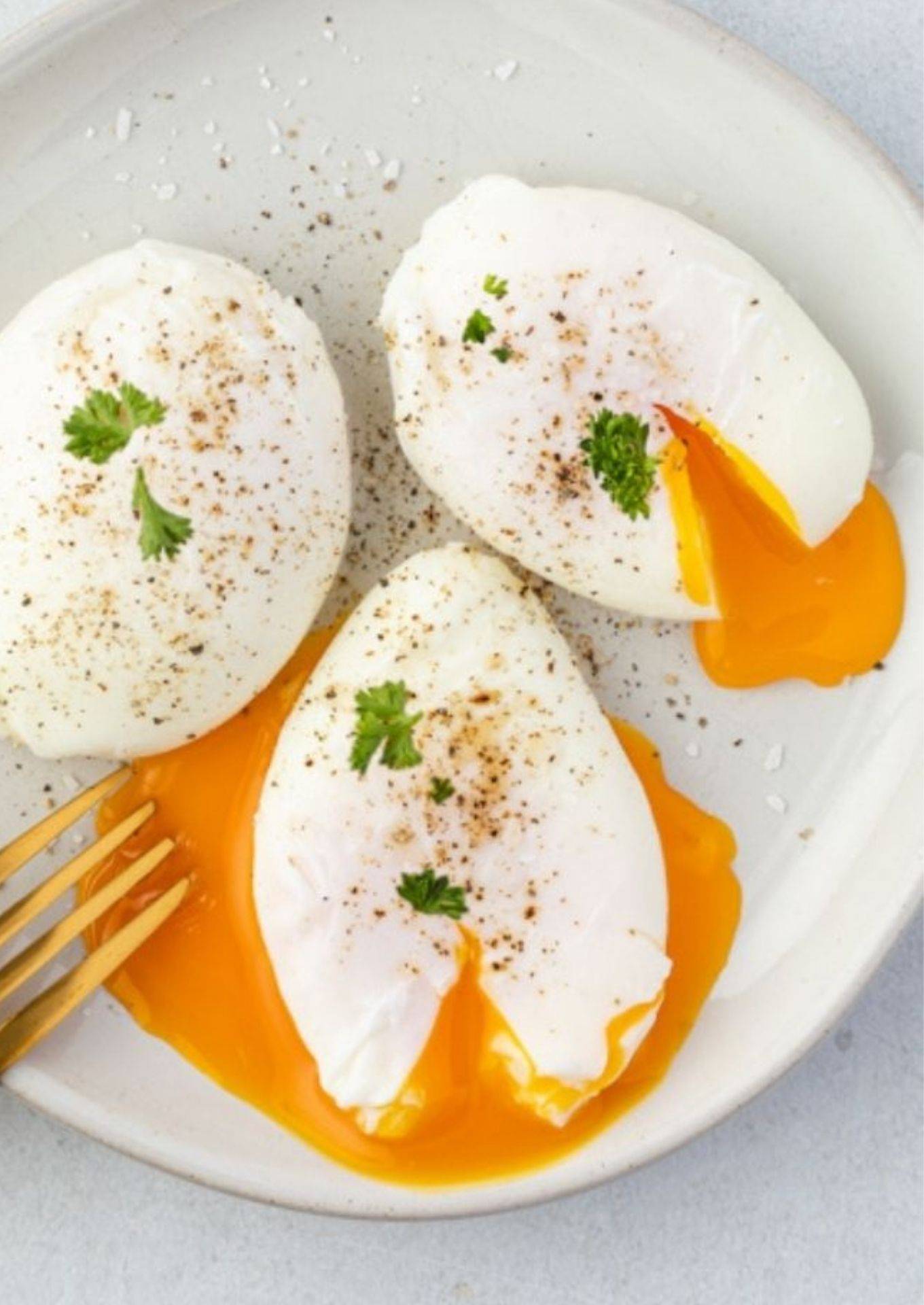 Poached eggs on a plate