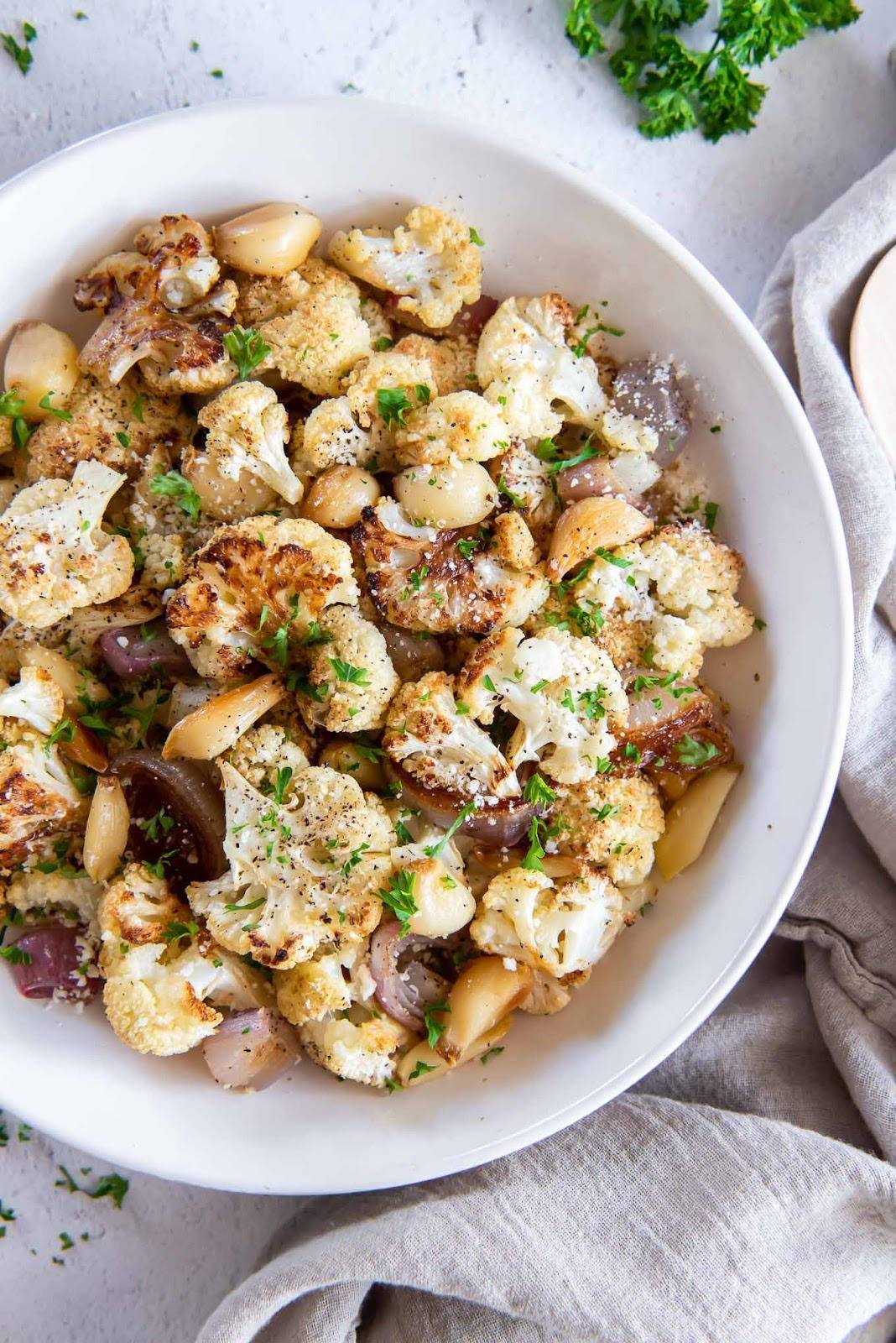 Roasted Cauliflower with Parmesan