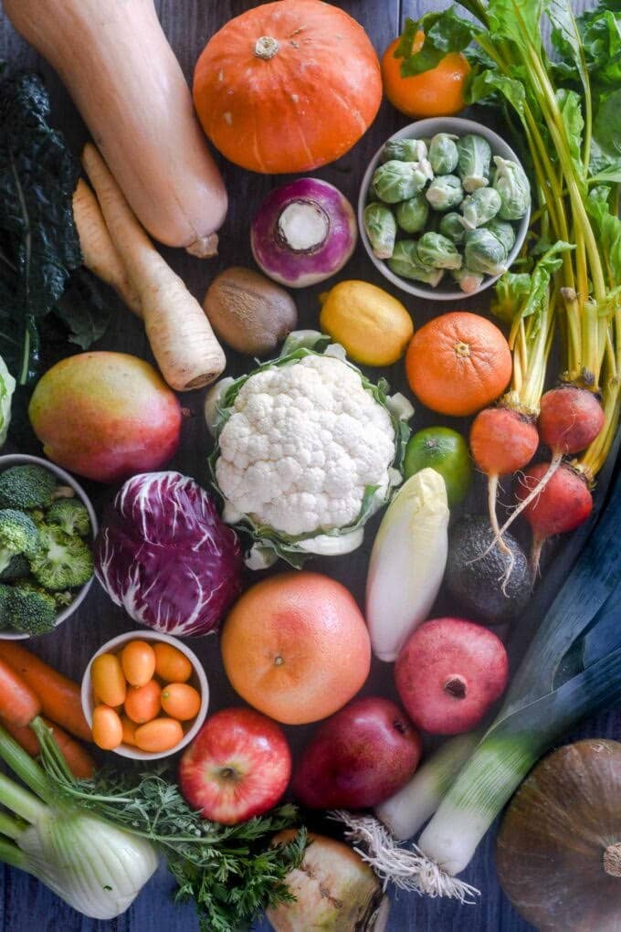 Various vegetables on a table