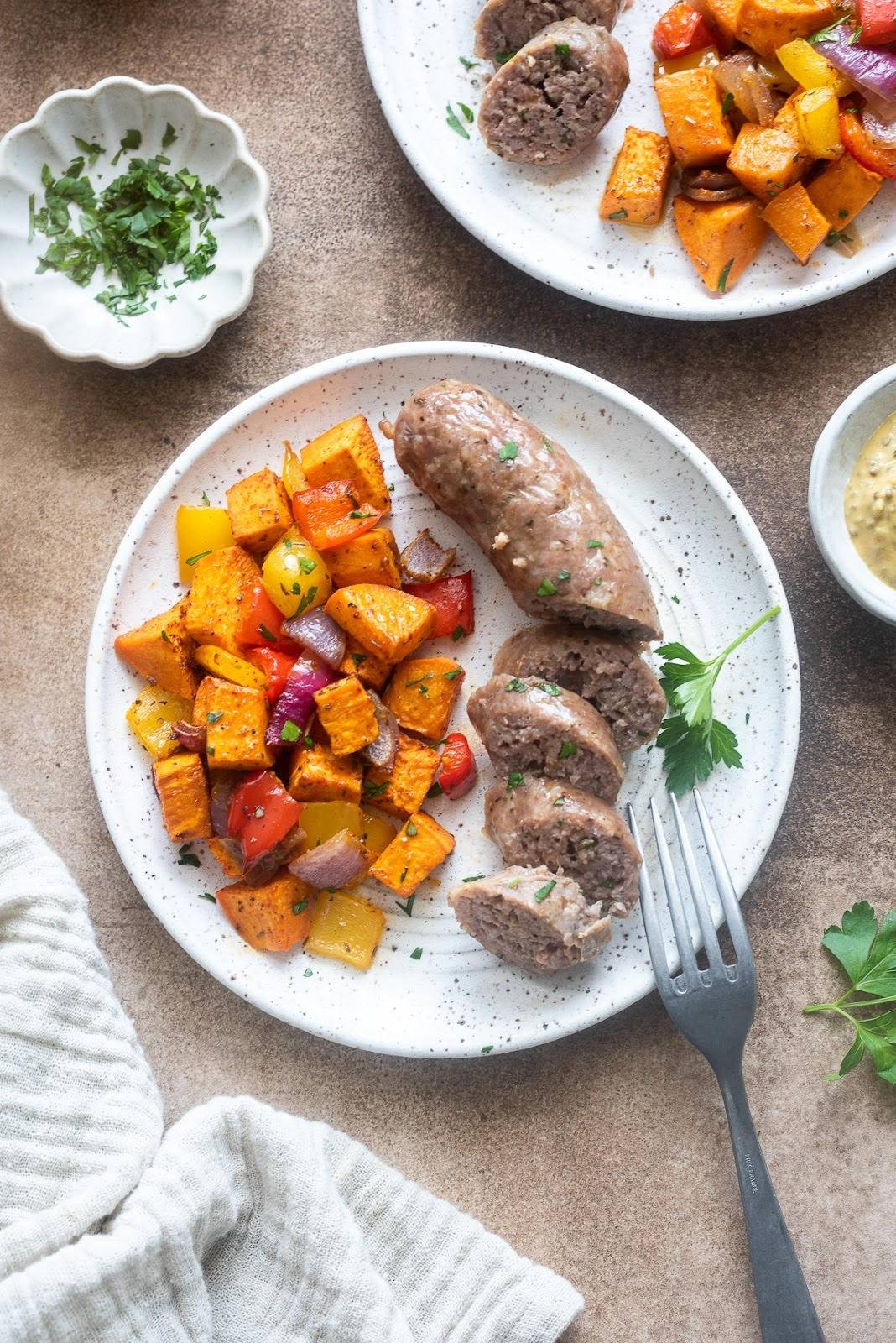 Sheet Pan Sausage, Peppers, and Sweet Potatoes