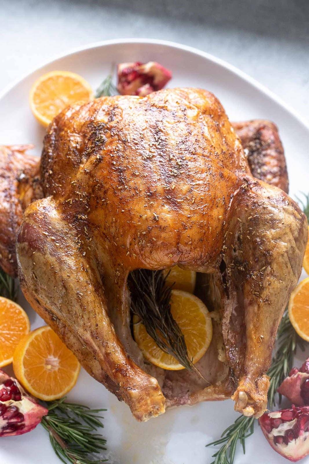 Dry Brine Orange and Rosemary Roast Turkey