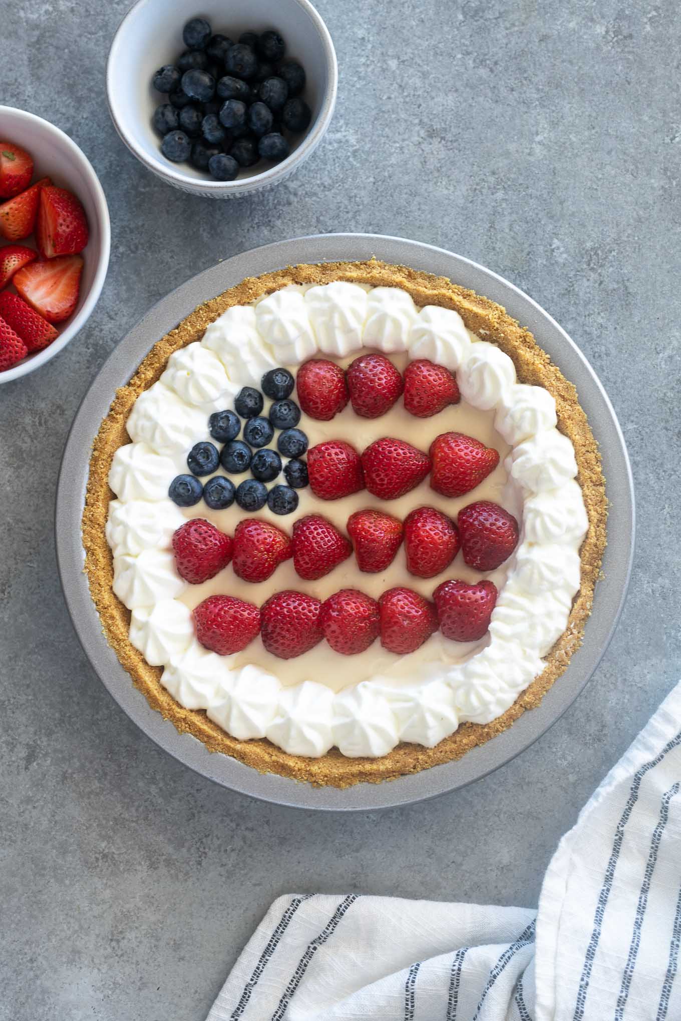 American flag no-bake cheesecake
