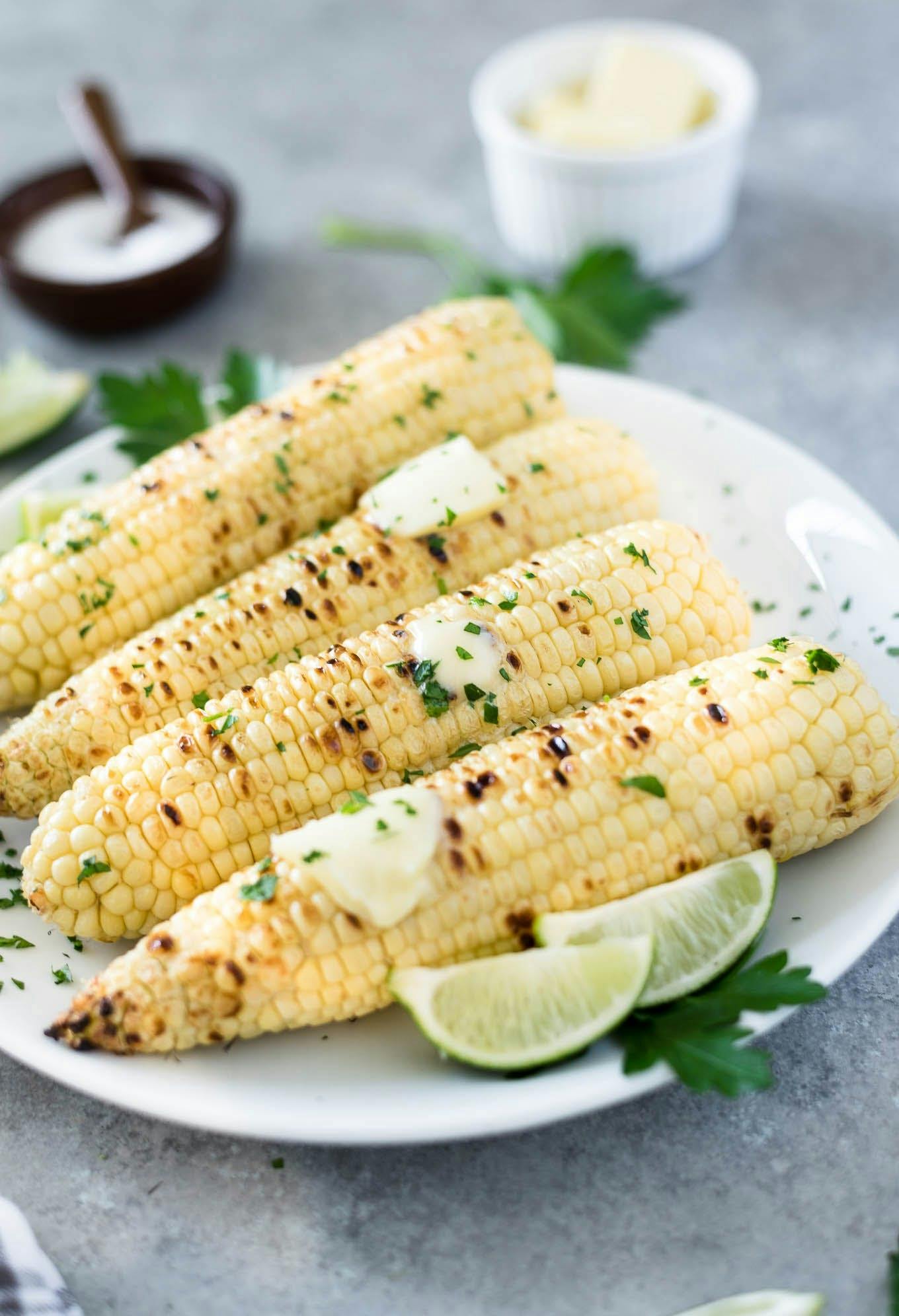 Grilled corn on the cob