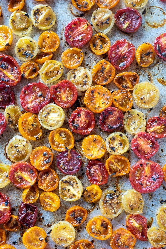 Oven roasted cherry tomatoes