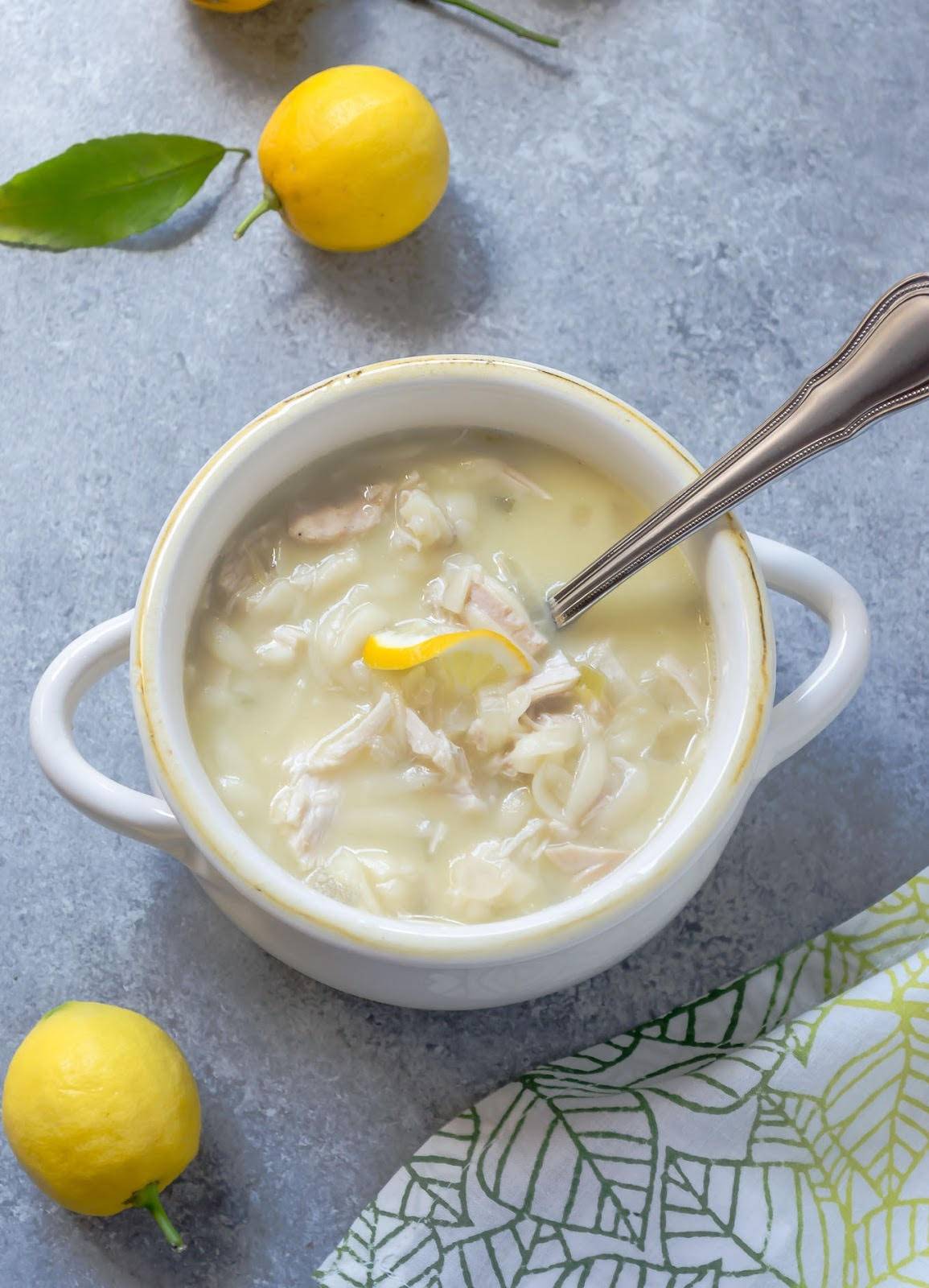 Slow Cooker Greek Lemon Chicken Soup