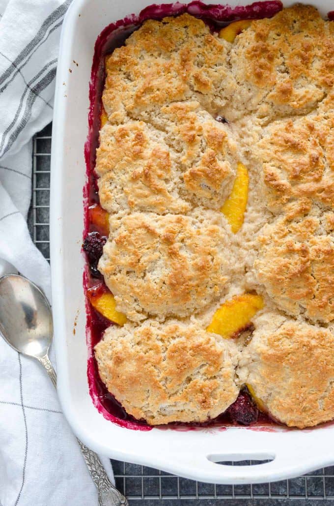 Peach Blackberry Cobbler