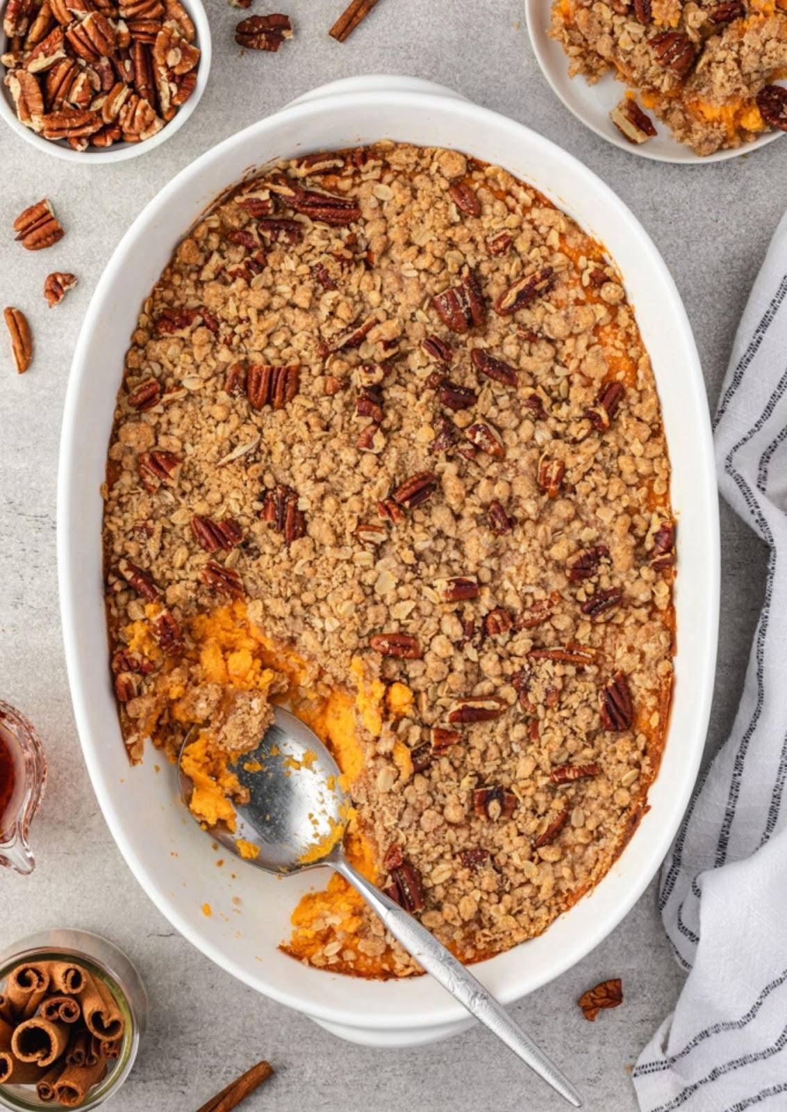 Sweet Potato Casserole with Streusel Topping