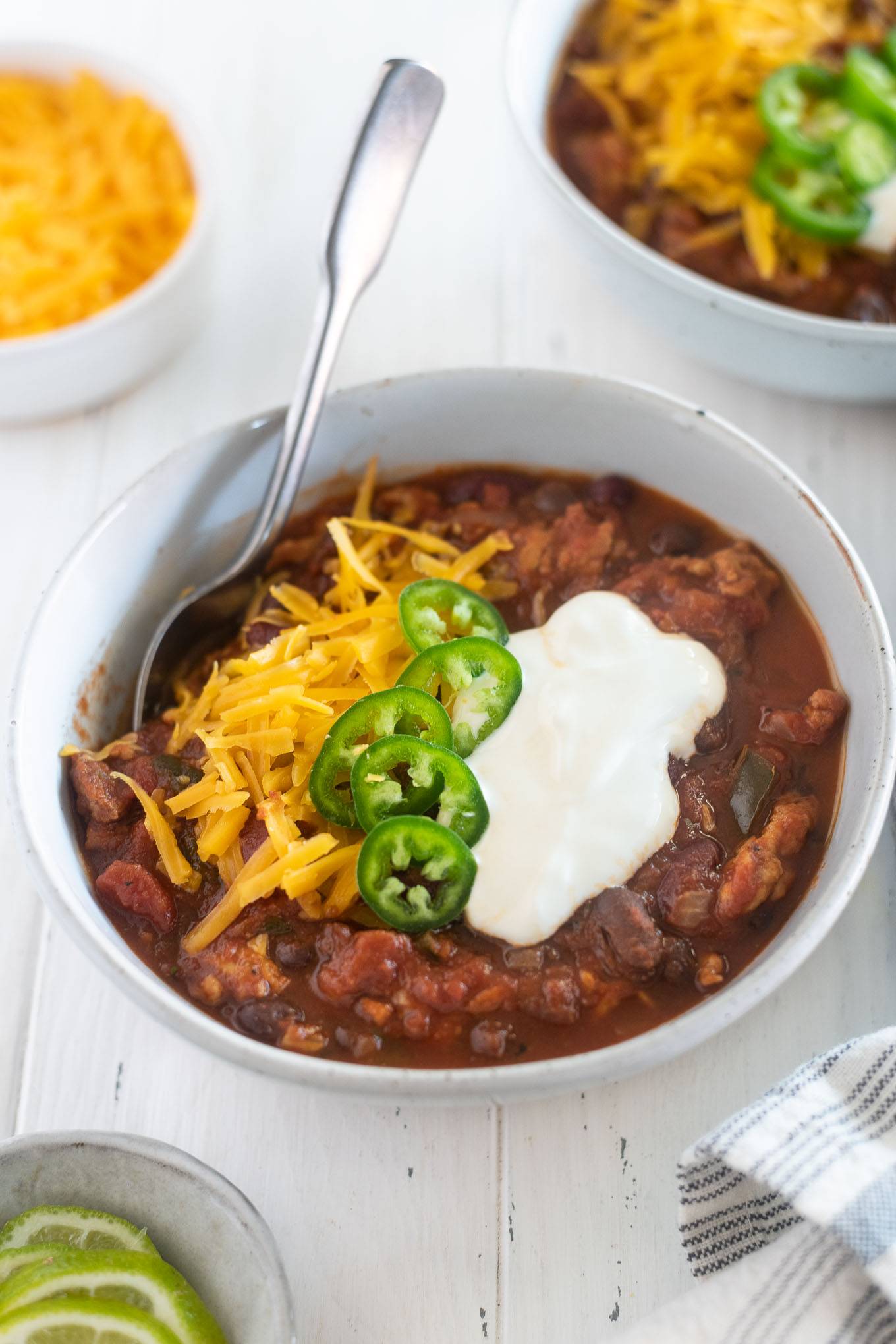 Slow cooker turkey chili