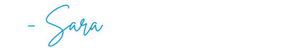 A handwritten "Sara" signature in blue