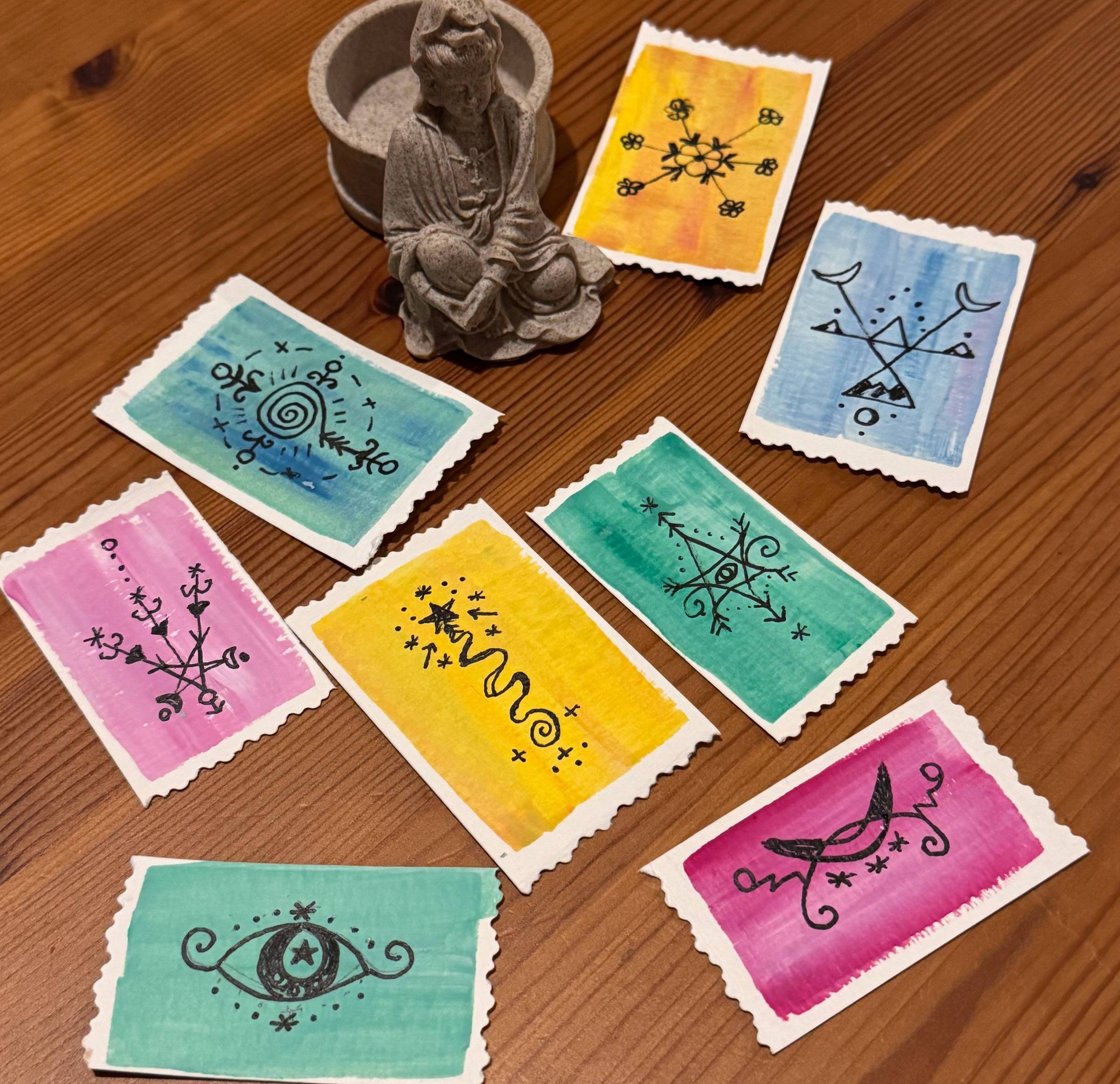 Magical Sigils On Gouache
