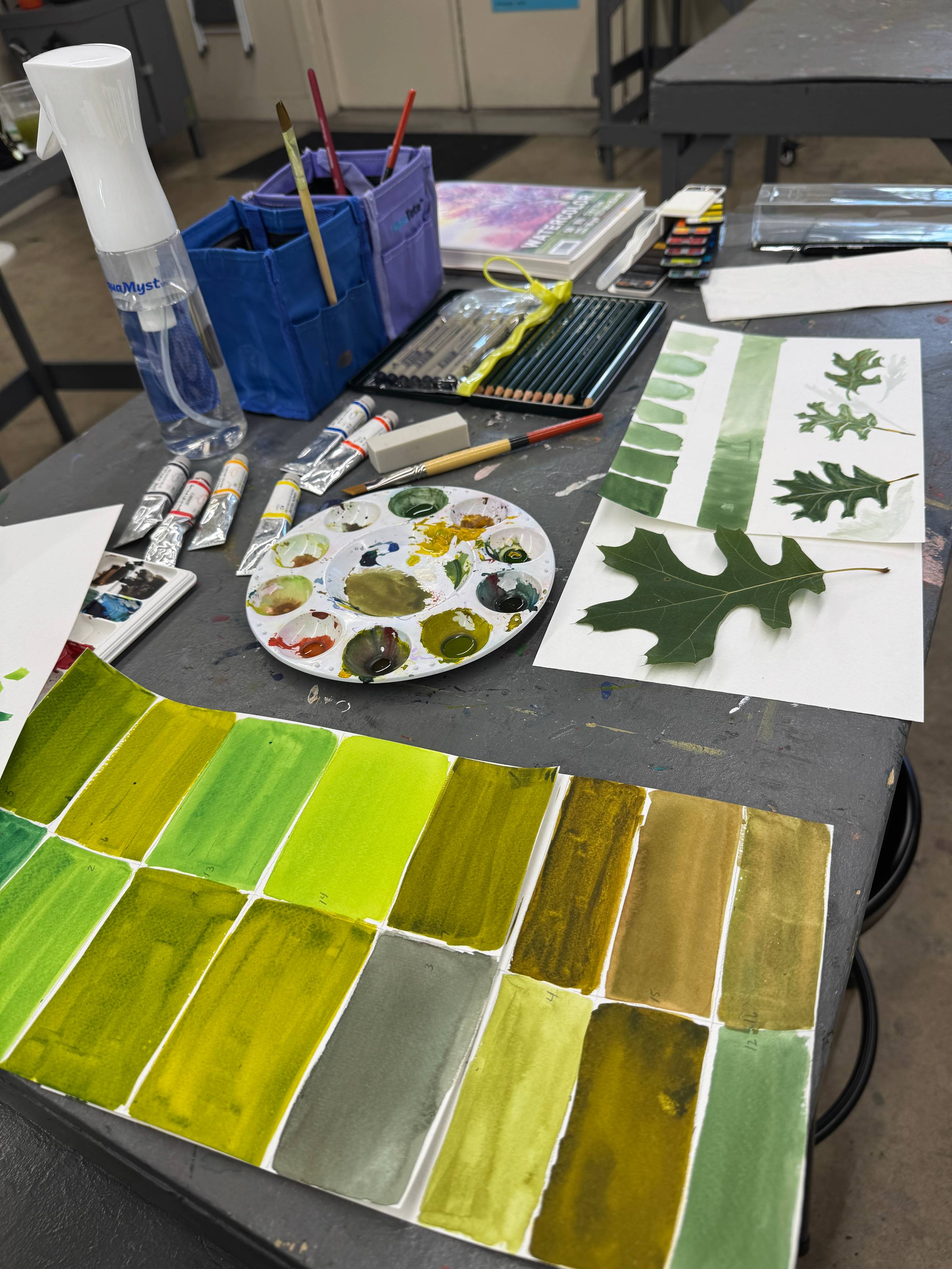 Watercolor greens