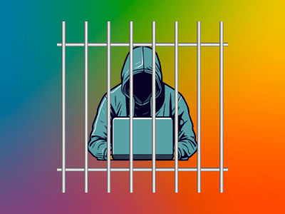 An image of a hacker behind bars