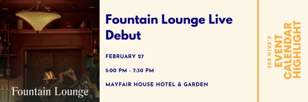 Fountain Lounge Live Debut event banner