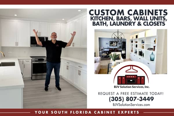 BJV Solutions custom cabinets ad