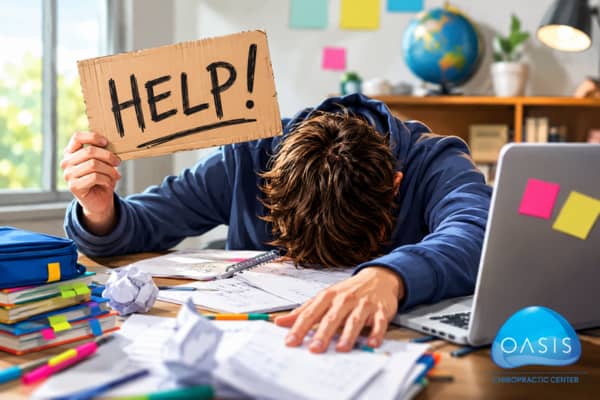 student with help sign