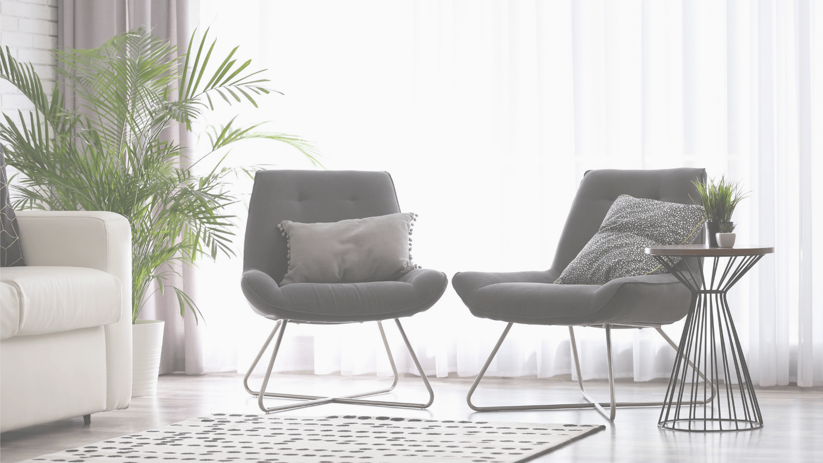 two empty chairs in a sunlit room