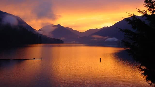 Lake Crescent at sunset