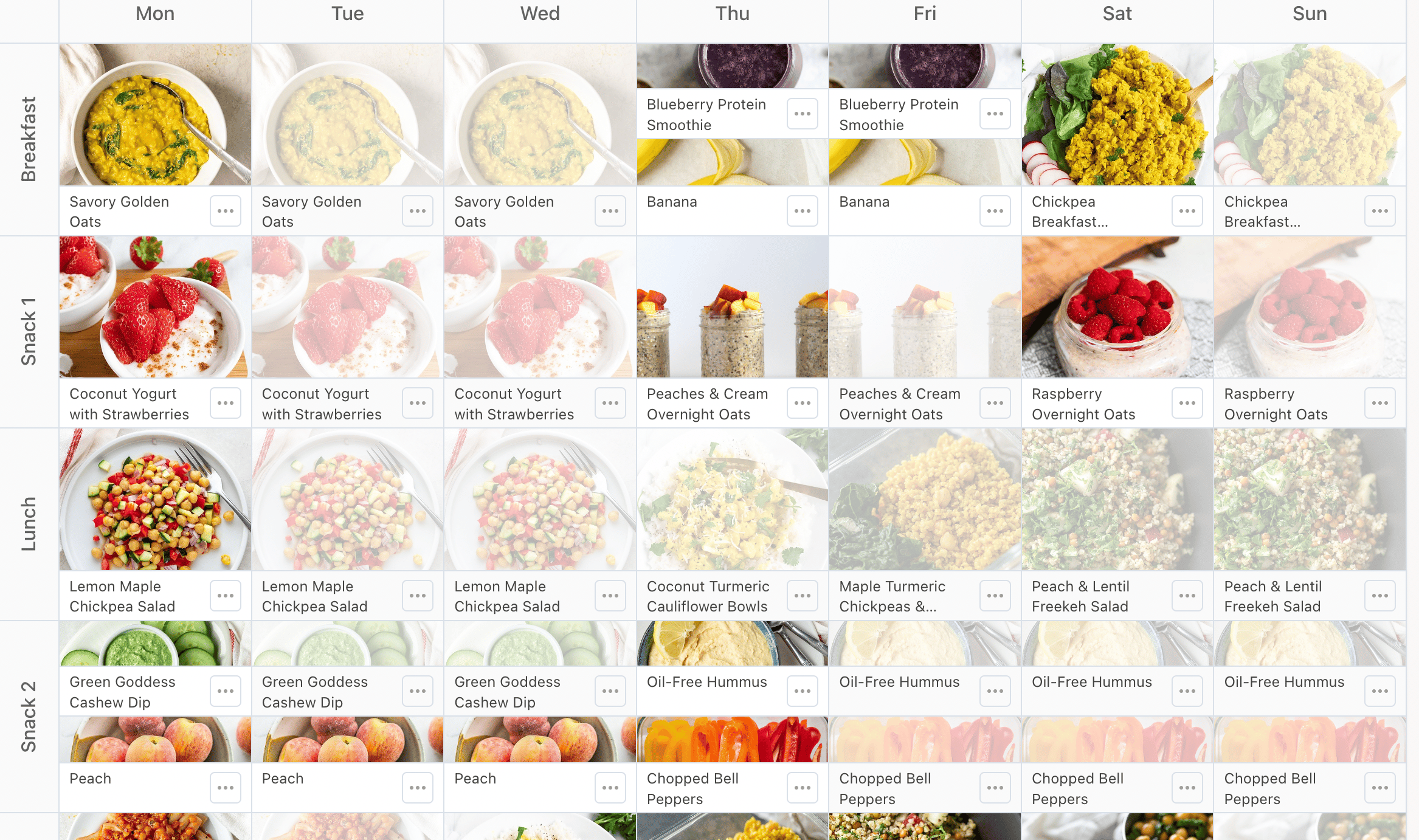 Plant-Based Low Fat Oil-Free 7 Day Meal Plan