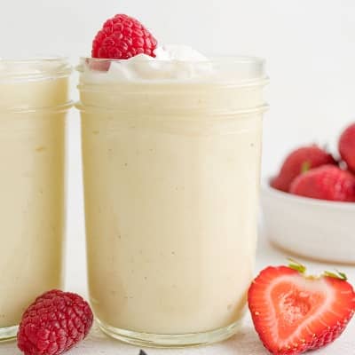 Vanilla pudding in a jar.