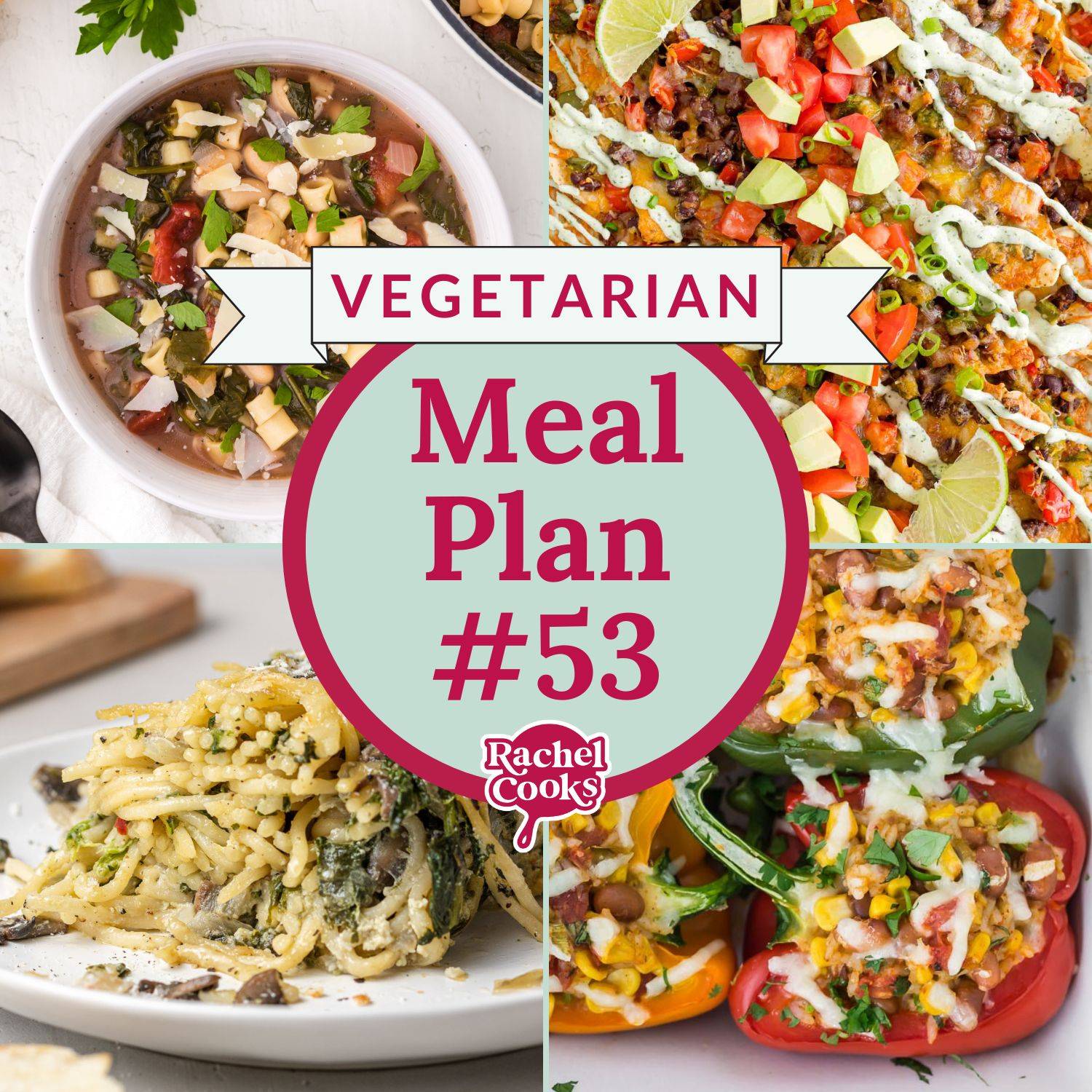 Meal plan preview image, showing four of the recipes included.
