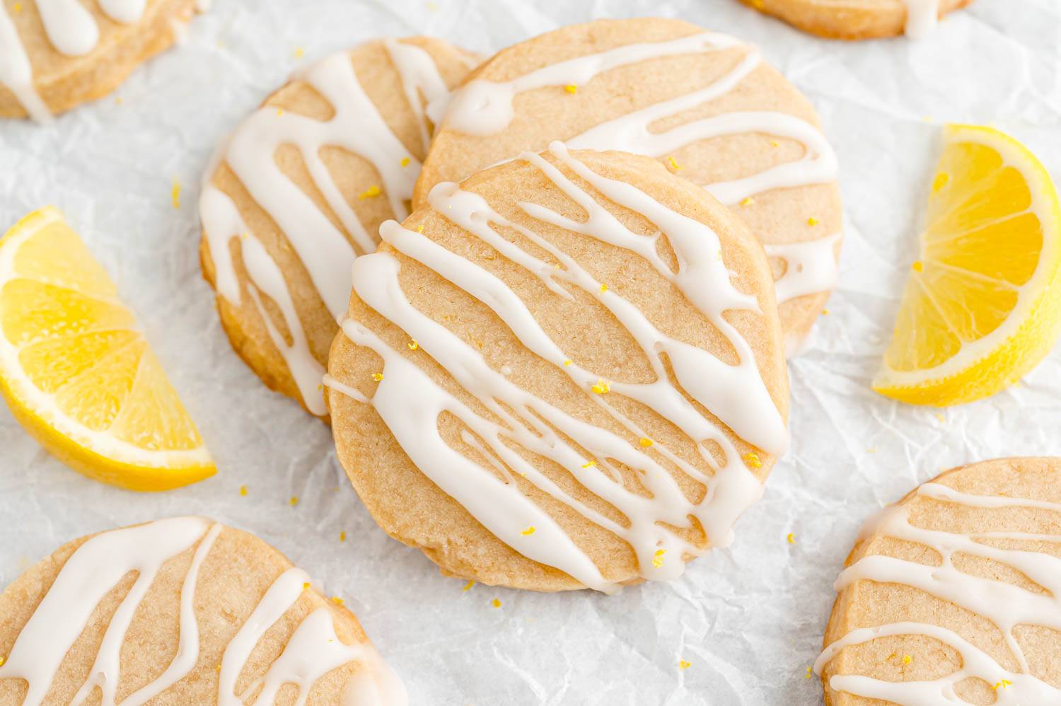 Shortbread cookies with icing.