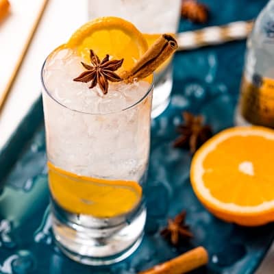Orange gin and tonic.