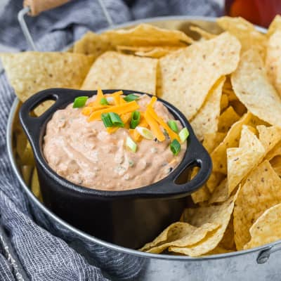 dip in a black bowl